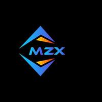 MZX abstract technology logo design on Black background. MZX creative initials letter logo concept. vector