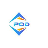 diseño de logotipo de tecnología abstracta de pod sobre fondo blanco. concepto de logotipo de letra de iniciales creativas de pod. vector