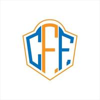 cff diseño de logotipo de escudo de monograma abstracto sobre fondo blanco. logotipo de la letra de las iniciales creativas cff. vector