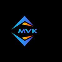 Diseño de logotipo de tecnología abstracta mvk sobre fondo negro. concepto de logotipo de letra de iniciales creativas mvk. vector