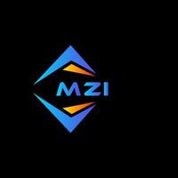 Diseño de logotipo de tecnología abstracta mzi sobre fondo negro. concepto de logotipo de letra de iniciales creativas mzi. vector