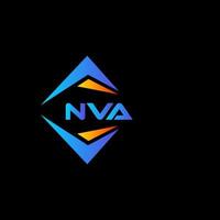 Diseño de logotipo de tecnología abstracta nva sobre fondo negro. concepto de logotipo de letra de iniciales creativas nva. vector