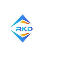 Diseño de logotipo de tecnología abstracta rkd sobre fondo blanco. concepto de logotipo de letra de iniciales creativas rkd. vector