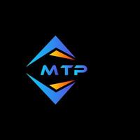 Diseño de logotipo de tecnología abstracta mtp sobre fondo negro. concepto de logotipo de letra de iniciales creativas mtp. vector