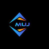 diseño de logotipo de tecnología abstracta muj sobre fondo negro. concepto de logotipo de letra de iniciales creativas muj. vector