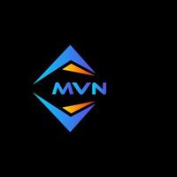 mvn diseño de logotipo de tecnología abstracta sobre fondo negro. Concepto de logotipo de letra de iniciales creativas mvn. vector