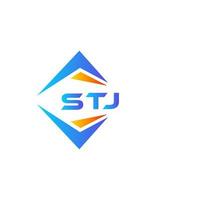 diseño de logotipo de tecnología abstracta stj sobre fondo blanco. concepto de logotipo de letra de iniciales creativas stj. vector