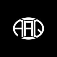 diseño de logotipo de círculo de monograma abstracto aaq sobre fondo negro. logotipo de letra de iniciales creativas únicas aaq. vector