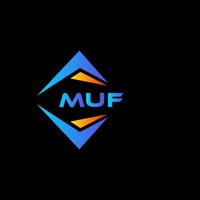 diseño de logotipo de tecnología abstracta muf sobre fondo negro. concepto de logotipo de letra de iniciales creativas muf. vector