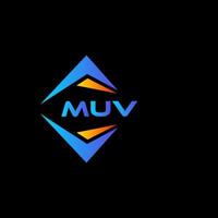 diseño de logotipo de tecnología abstracta muv sobre fondo negro. concepto de logotipo de letra de iniciales creativas muv. vector