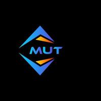 diseño de logotipo de tecnología abstracta mut sobre fondo negro. concepto de logotipo de letra de iniciales creativas mut. vector
