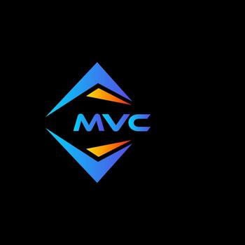 MVC abstract technology logo design on Black background. MVC creative initials letter logo concept. vector
