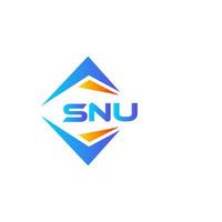 diseño de logotipo de tecnología abstracta snu sobre fondo blanco. concepto de logotipo de letra de iniciales creativas snu. vector