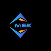 Diseño de logotipo de tecnología abstracta msk sobre fondo negro. concepto de logotipo de letra de iniciales creativas msk. vector