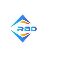 Diseño de logotipo de tecnología abstracta rbd sobre fondo blanco. concepto de logotipo de letra de iniciales creativas rbd. vector