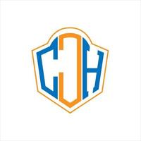 CJH abstract monogram shield logo design on white background. CJH creative initials letter logo. vector