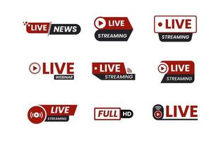 Live Streaming Logo Set vector