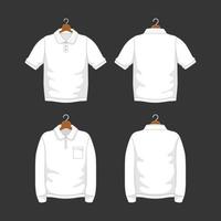 Outline White Polo Template Mock Up vector