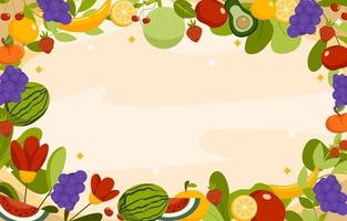 Tu Bishvat Background with Fresh Fruits Decoration vector