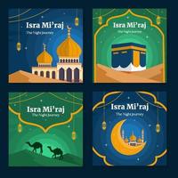 Isra Miraj Social Media Template vector