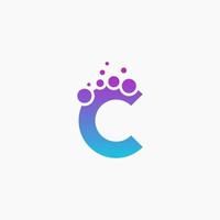 letter c chemical with bubble vector