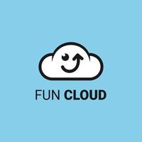 sonrisa linda nube flecha logo vector