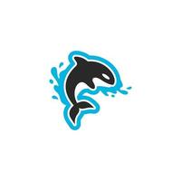 orca water splash ocean whale vector