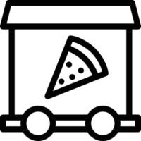 ilustración de vector de puesto de pizza en un fondo. símbolos de calidad premium. iconos vectoriales para concepto y diseño gráfico.