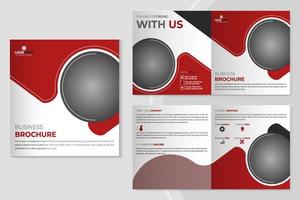 Corporate company square bifold brochure and business magazine template vector