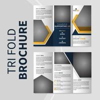 folleto tríptico de construcción comercial o diseño de plantilla de folleto de renovación del hogar vector