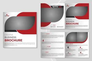 Corporate company square bifold brochure and business magazine template vector