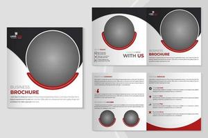 Corporate company square bifold brochure and business magazine template vector