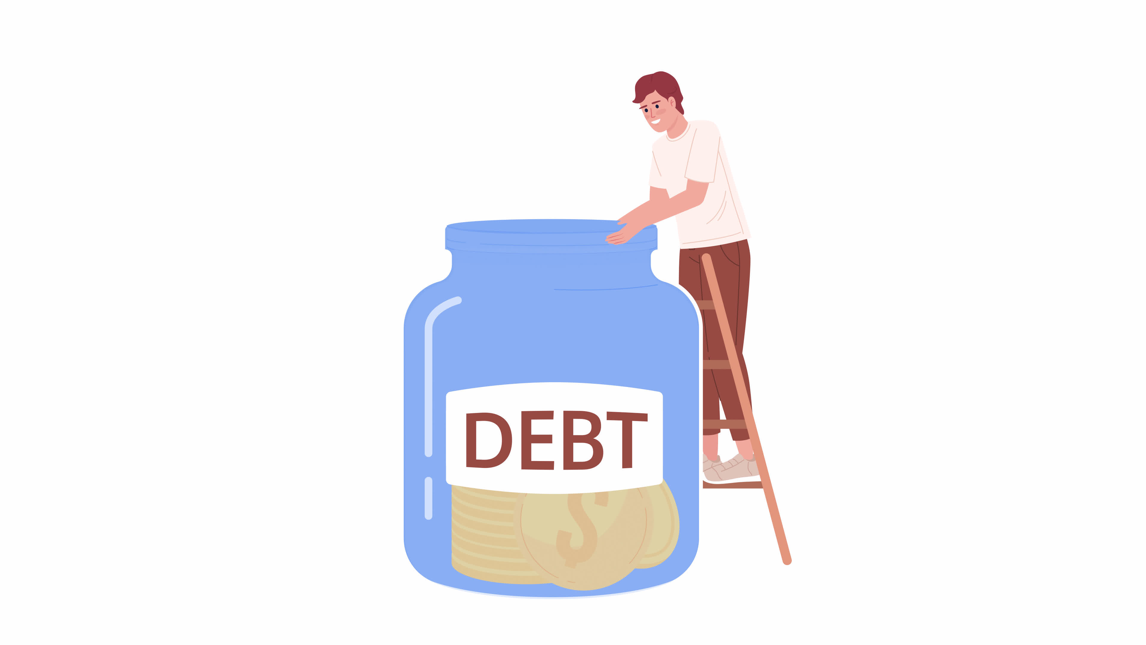 Animated debt-free investing. Making cash flows. Return money. 4K video  footage. Concept animation. Looped 2D cartoon flat character on white with  alpha channel transparency for web design 19535537 Stock Video at Vecteezy