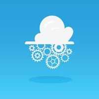 Cloud computing with gears vector