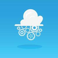 Cloud computing with gears vector