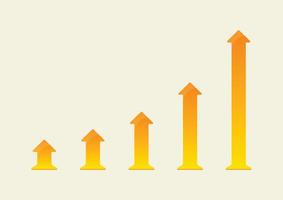 tabla de flechas de crecimiento vector