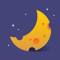 Yellow cheese moon vector