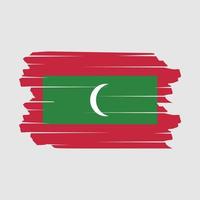 Maldives Flag Brush Vector