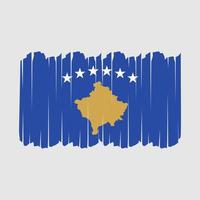 trazos de pincel de bandera de kosovo vector