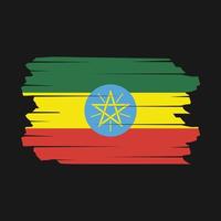 Ethiopia Flag Brush Vector