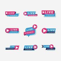 Set of Live Streaming Badge vector