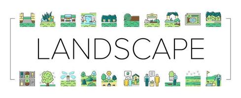 Landscape Design And Accessories Icons Set Vector