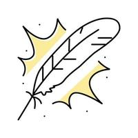 angel feather soft fluffy color icon vector illustration