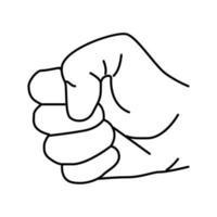 fist hand gesture line icon vector illustration