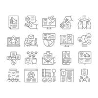 Reviews Of Customer Collection Icons Set Vector