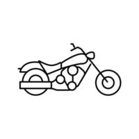 Ilustración de vector de icono de línea de motocicleta chopper