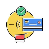 contactless payment with credit card color icon vector illustration