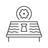 Ilustración de vector de icono de línea de techo de instalación de tragaluz