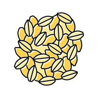 barley grain pile unpeeled color icon vector illustration