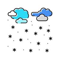 ilustración de vector de icono de color de invierno de nevadas
